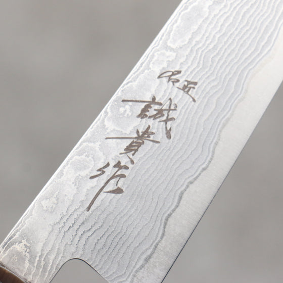 Shigeki Tanaka Habakiri SG2 Damascus Petty-Utility  135mm Ebony Wood Handle - Japanny - Best Japanese Knife