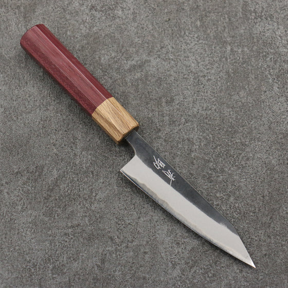 Seisuke Blue Steel No.2 Black Finished Kiritsuke Petty-Utility  120mm Purpleheart (Ferrule: Oak) Handle - Japanny - Best Japanese Knife