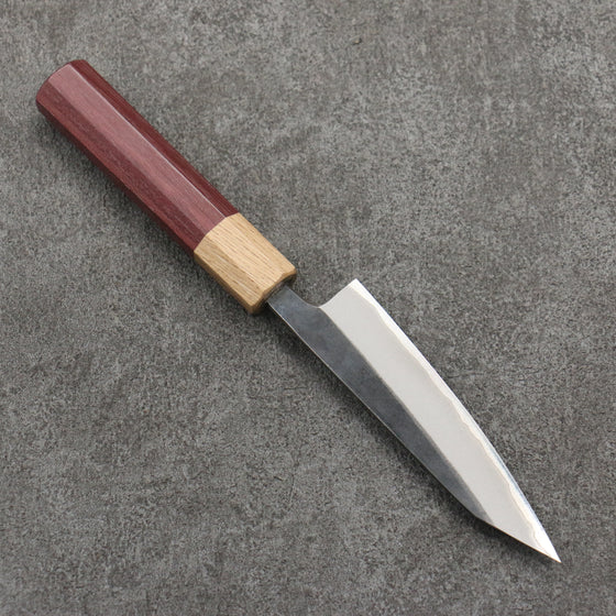 Seisuke Blue Steel No.2 Black Finished Kiritsuke Petty-Utility  120mm Purpleheart (Ferrule: Oak) Handle - Japanny - Best Japanese Knife