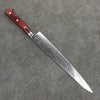 Seisuke AUS10 Damascus Sujihiki  240mm Red Pakka wood Handle - Japanny - Best Japanese Knife