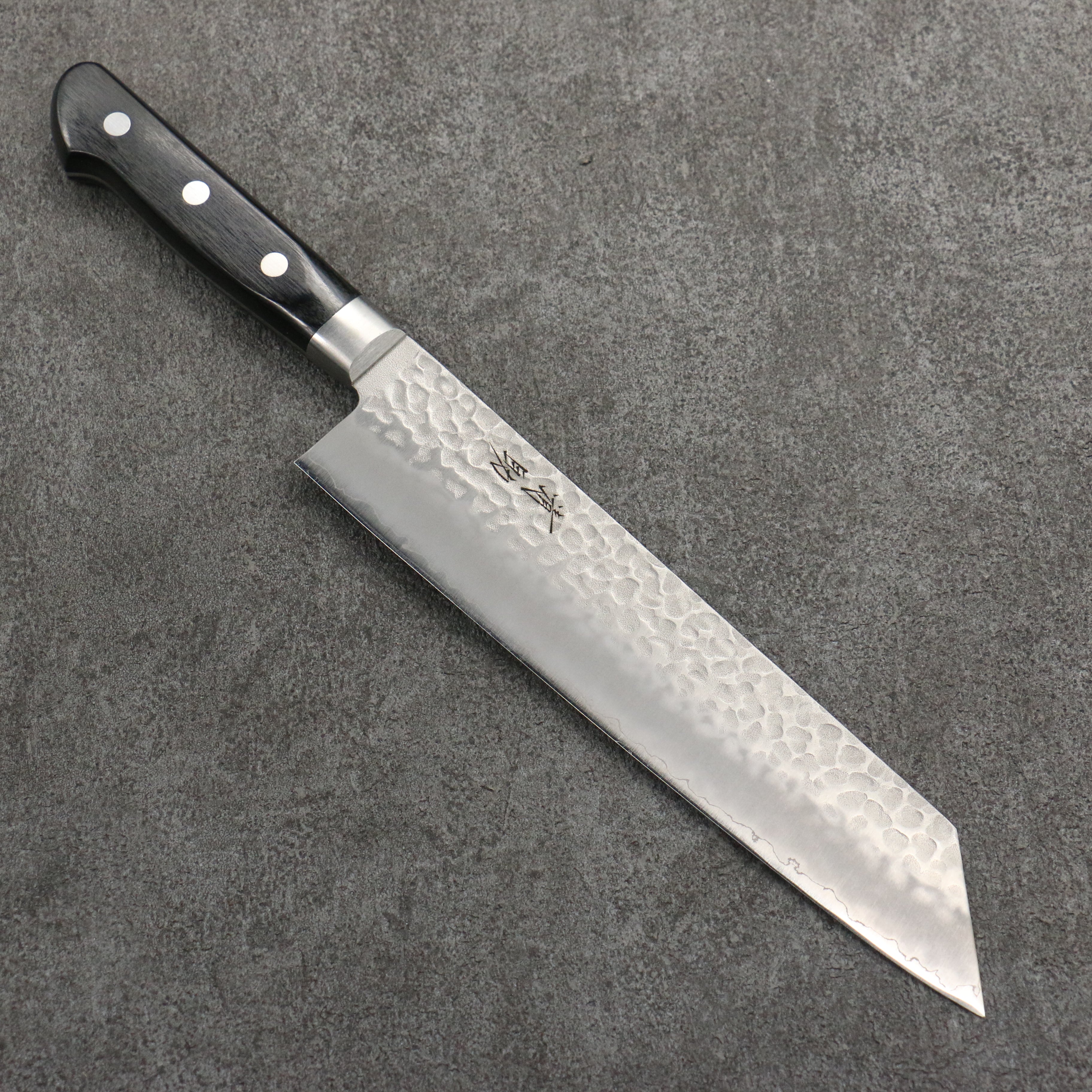 Seisuke AUS8 Hammered Kiritsuke Gyuto  210mm Black Pakka wood Handle - Japanny - Best Japanese Knife