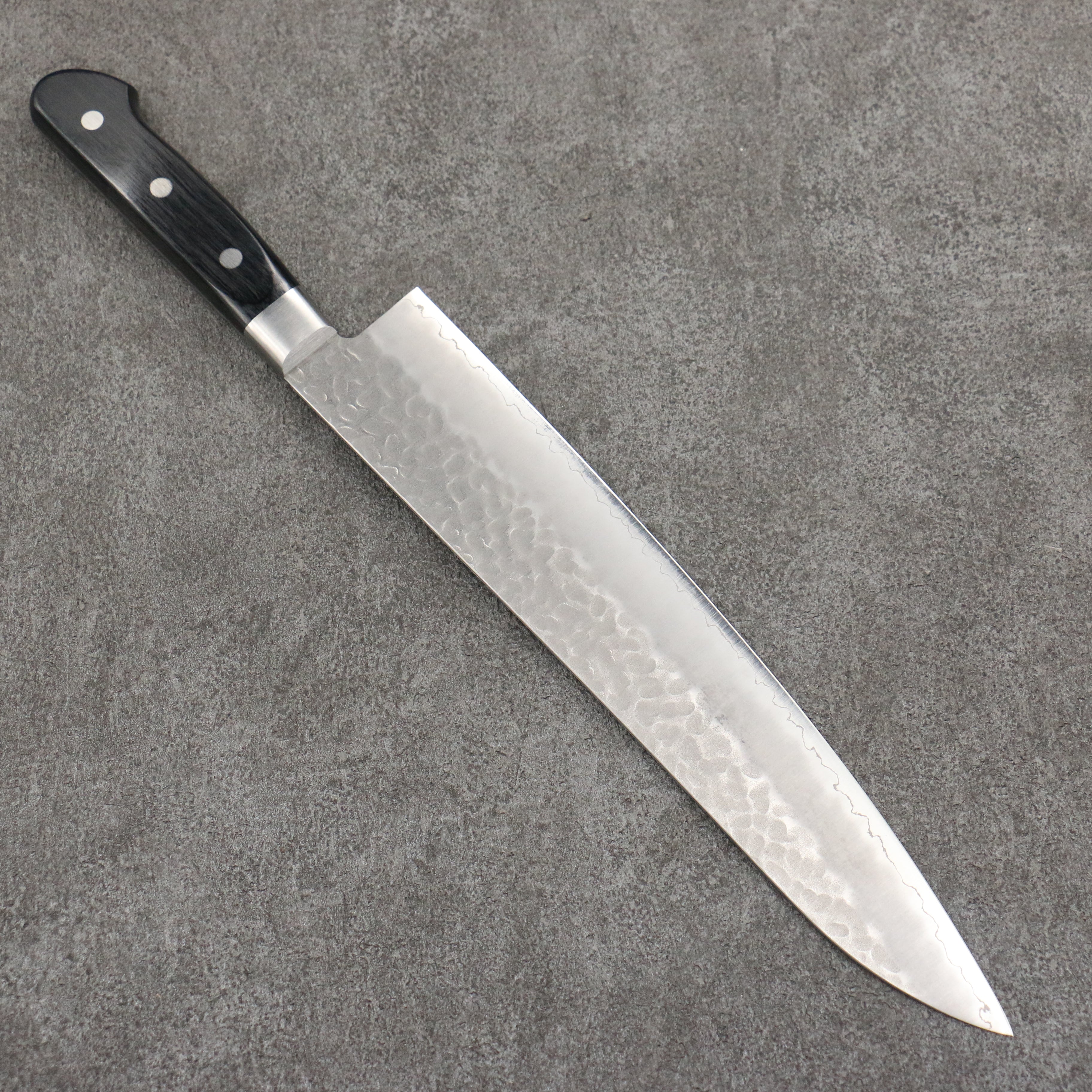 Seisuke AUS8 Hammered Gyuto  270mm Black Pakka wood Handle - Japanny - Best Japanese Knife