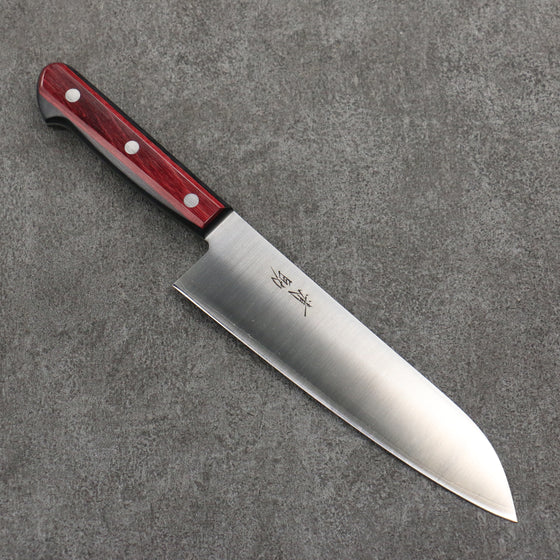 Seisuke SLD Migaki Polish Finish Santoku  180mm Red Pakka wood Handle - Japanny - Best Japanese Knife