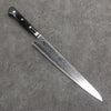 Seisuke Nami AUS10 Mirrored Finish Damascus Sujihiki  240mm Black Pakka wood Handle - Japanny - Best Japanese Knife