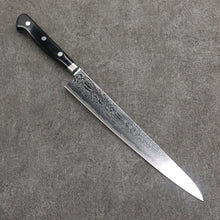  Seisuke Nami AUS10 Mirrored Finish Damascus Sujihiki  240mm Black Pakka wood Handle - Japanny - Best Japanese Knife