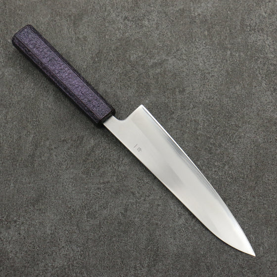 Seisuke White Steel No.1 Migaki Polish Finish Gyuto  180mm Oak with Purple Lacquer Handle - Japanny - Best Japanese Knife