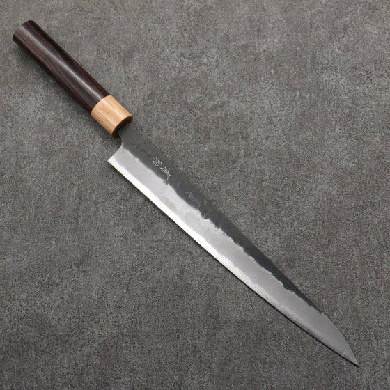 Seisuke Blue Super Black Nashiji Sujihiki  270mm Rosewood (Ferrule: White Pakka Wood) Handle - Japanny - Best Japanese Knife