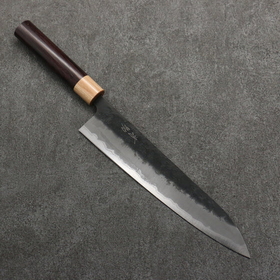 Seisuke Blue Super Black Nashiji Gyuto  240mm Rosewood (Ferrule: White Pakka Wood) Handle - Japanny - Best Japanese Knife