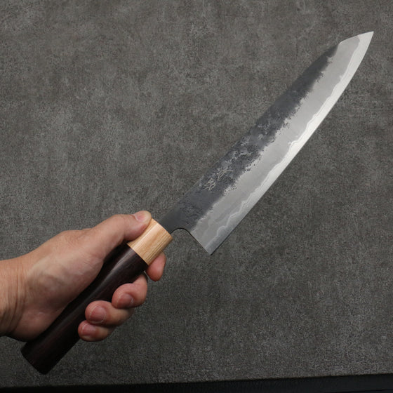 Seisuke Blue Super Black Nashiji Gyuto  240mm Rosewood (Ferrule: White Pakka Wood) Handle - Japanny - Best Japanese Knife