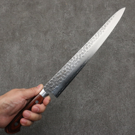 Seisuke Swedish Steel-stn Hammered Sujihiki  270mm Mahogany Handle - Japanny - Best Japanese Knife