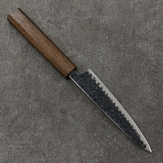 Seisuke VG10 Mirrored Finish Damascus Petty-Utility  135mm Oak Handle - Japanny - Best Japanese Knife