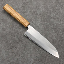  Seisuke SRS13 Vertically Brushed Santoku  165mm Oak Handle - Japanny - Best Japanese Knife