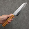 Seisuke SRS13 Vertically Brushed Santoku  165mm Oak Handle - Japanny - Best Japanese Knife