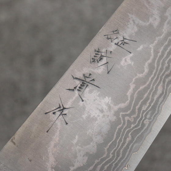 Shigeki Tanaka VG10 Damascus black dye Gyuto  210mm Keyaki (Japanese Elm) Handle - Japanny - Best Japanese Knife