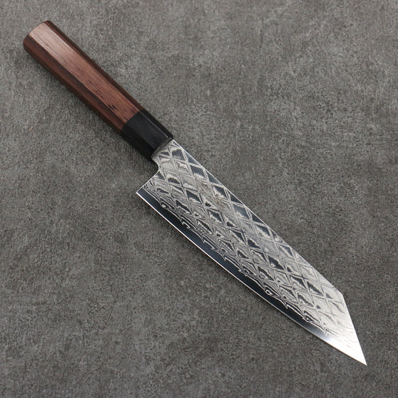 Seisuke AUS10 Mirror Crossed Bunka  180mm Rosewood (Ferrule: Black Pakka Wood) Handle - Japanny - Best Japanese Knife