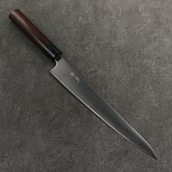 Seisuke Blue Super Sujihiki  240mm Rosewood (Ferrule: Black Pakka Wood) Handle - Japanny - Best Japanese Knife