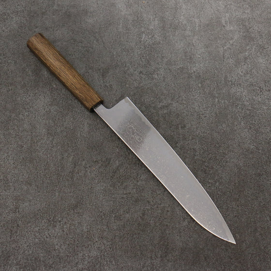 Seisuke VG10 Mirrored Finish Damascus Gyuto  240mm Oak Handle - Japanny - Best Japanese Knife