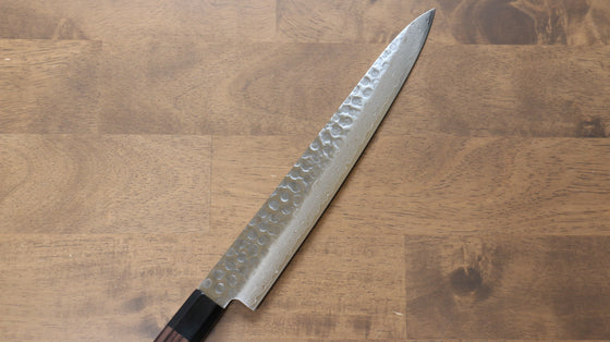 Seisuke AUS10 45 Layer Damascus Sujihiki  240mm Shitan Handle - Japanny - Best Japanese Knife