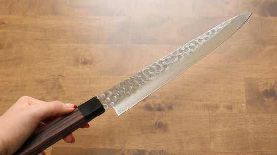 Seisuke AUS10 45 Layer Damascus Sujihiki  240mm Shitan Handle - Japanny - Best Japanese Knife