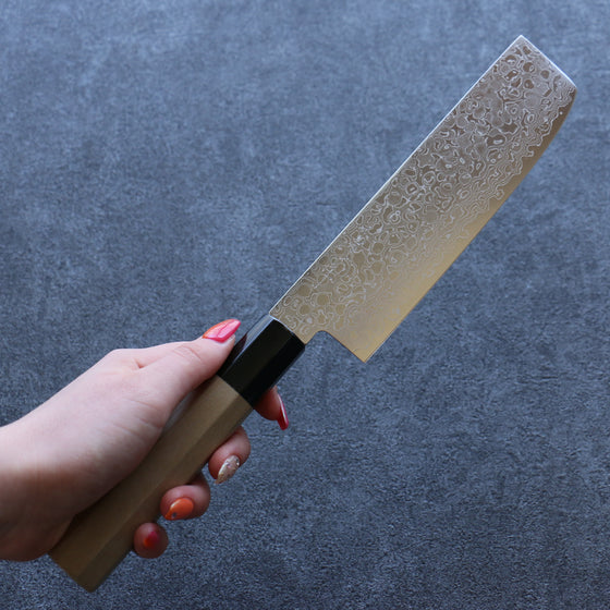 Misuzu AUS10 Damascus Migaki Finished Nakiri 165mm Magnolia Handle - Japanny - Best Japanese Knife