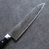 Seisuke Nami AUS10 Mirrored Finish Damascus Gyuto 210mm Black Pakka wood Handle - Japanny - Best Japanese Knife