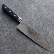  Seisuke Nami AUS10 Mirrored Finish Damascus Santoku 180mm Black Pakka wood Handle - Japanny - Best Japanese Knife