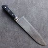 Seisuke Nami AUS10 Mirrored Finish Damascus Santoku  180mm Black Pakka wood Handle - Japanny - Best Japanese Knife