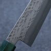 Seisuke Silver Steel No.3 Hammered Santoku 165mm Walnut(With Double Green Pakka wood) Handle - Japanny - Best Japanese Knife