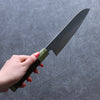 Sakai Takayuki JEWEL Emerald VG1 Santoku 180mm Wenge (Double Green Ring) Handle - Japanny - Best Japanese Knife