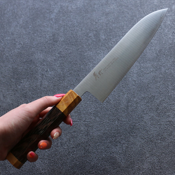 Sakai Takayuki JEWEL Topaz VG1 Santoku 180mm Wenge (Double Yellow Ring) Handle - Japanny - Best Japanese Knife