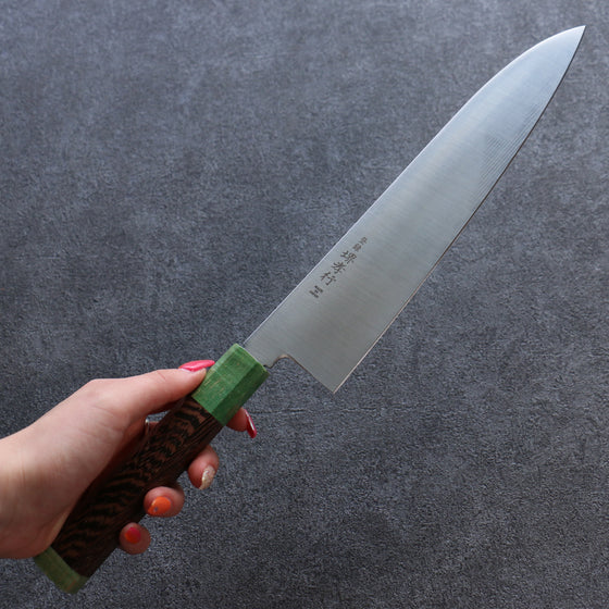 Sakai Takayuki Antares Emerald Uddeholm Swedish stain-resistant steel Gyuto 240mm Wenge (Double Green Ring) Handle - Japanny - Best Japanese Knife