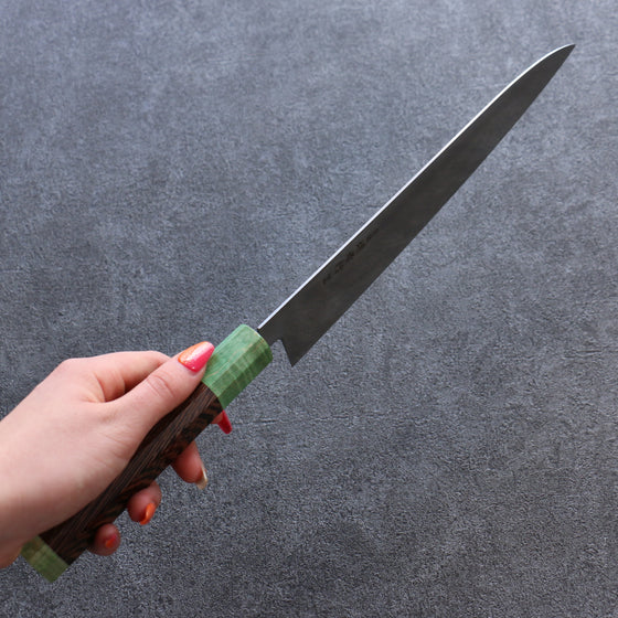 Sakai Takayuki Antares Emerald Uddeholm Swedish stain-resistant steel Gyuto 240mm Wenge (Double Green Ring) Handle - Japanny - Best Japanese Knife