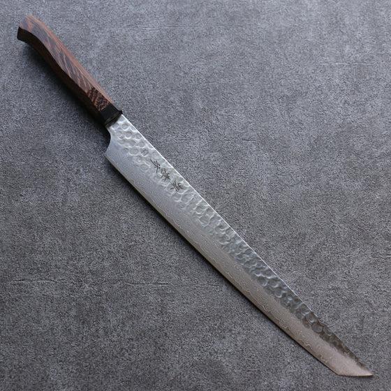 Sakai Takayuki Genbu AUS10 45 Layer Damascus Sakimaru Sujihiki 300mm Wenge Handle - Japanny - Best Japanese Knife