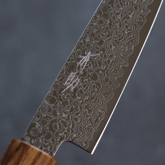 Seisuke ZA-18 Mirrored Finish Damascus Petty-Utility 135mm Oak Handle - Japanny - Best Japanese Knife