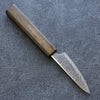 Seisuke Nami AUS10 Mirrored Finish Damascus Petty-Utility 80mm Oak Handle - Japanny - Best Japanese Knife