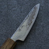 Seisuke Nami AUS10 Mirrored Finish Damascus Petty-Utility 80mm Oak Handle - Japanny - Best Japanese Knife