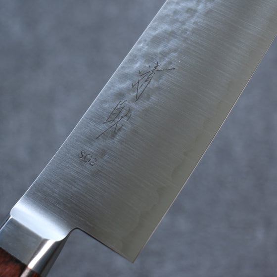 Seisuke SG2 Hammered Kiritsuke Gyuto 210mm Mahogany Handle - Japanny - Best Japanese Knife