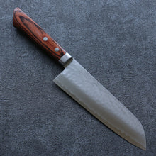  Seisuke VG1 Hammered Santoku 165mm Mahogany Handle - Japanny - Best Japanese Knife