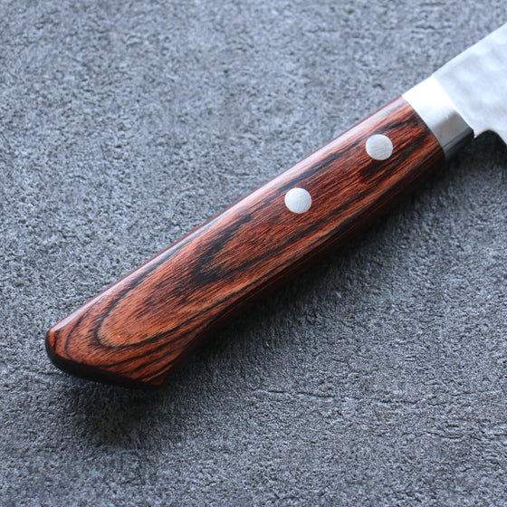 Seisuke VG1 Hammered Nakiri 165mm Mahogany Handle - Japanny - Best Japanese Knife