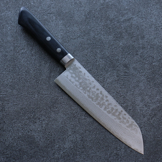 Seisuke VG10 Damascus Santoku 165mm Black Pakka wood Handle - Japanny - Best Japanese Knife