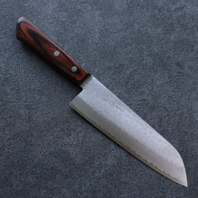  Seisuke VG1 Hammered Santoku 165mm Mahogany Handle - Japanny - Best Japanese Knife