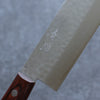 Seisuke VG1 Hammered Nakiri 165mm Mahogany Handle - Japanny - Best Japanese Knife