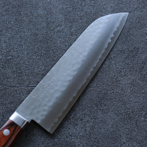 Seisuke VG1 Hammered Santoku 165mm Mahogany Handle - Japanny - Best Japanese Knife