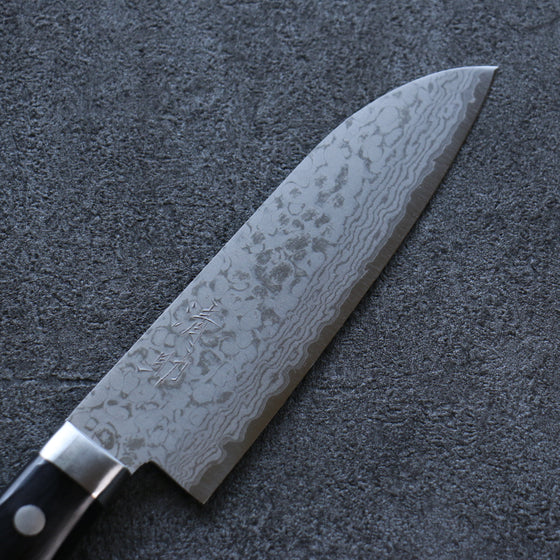 Seisuke VG10 Damascus Small Santoku 135mm Black Pakka wood Handle - Japanny - Best Japanese Knife