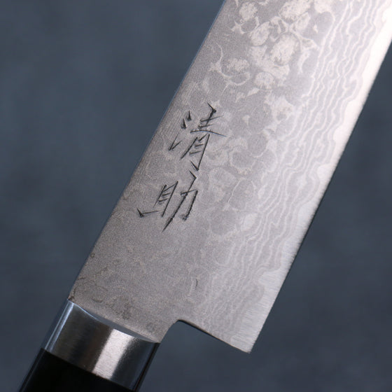 Seisuke VG10 Damascus Small Santoku 135mm Black Pakka wood Handle - Japanny - Best Japanese Knife