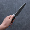 Seisuke VG10 Damascus Small Santoku 135mm Black Pakka wood Handle - Japanny - Best Japanese Knife