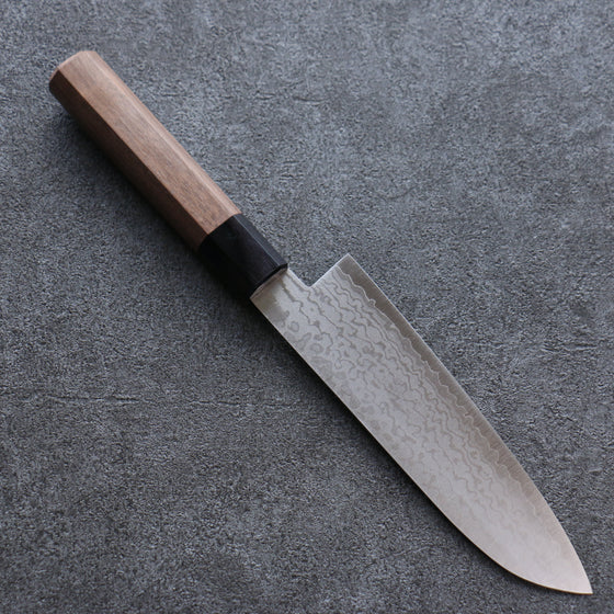 Seisuke VG10 Damascus Santoku 165mm Walnut Handle - Japanny - Best Japanese Knife