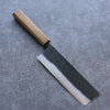 Kyohei Shindo Blue Steel Black Finished Nakiri 170mm Live oak Lacquered Handle - Japanny - Best Japanese Knife