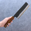 Kyohei Shindo Blue Steel Black Finished Nakiri 170mm Live oak Lacquered Handle - Japanny - Best Japanese Knife