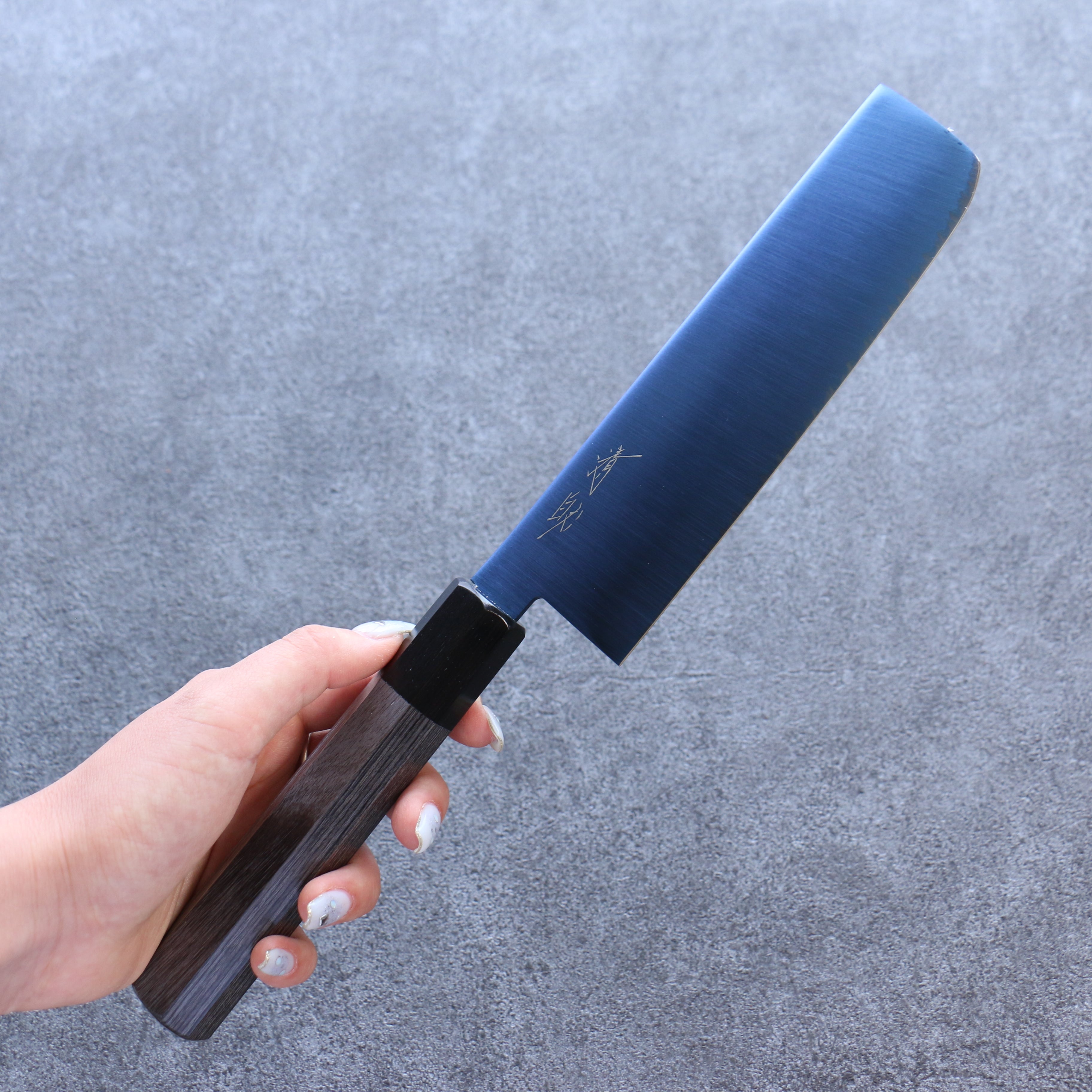 Seisuke SK-85 Ion plating Nakiri 160mm Gray Pakka wood Handle - Japanny - Best Japanese Knife